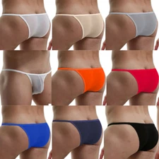 Men Sexy Briefs G string Shorts Underwear Low Rise Underpants See-through Bikini