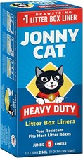 JONNY CAT Heavy Duty Jumbo Tear-Resistant Litter Box Liners, 5 Count