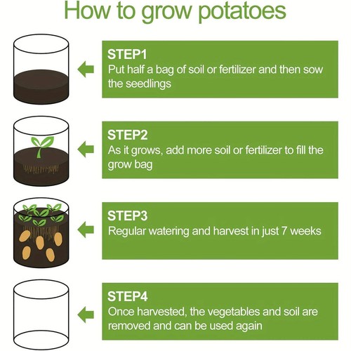 NNETM Large Potato Grow Bag with Handles Green - Picture 6 of 6