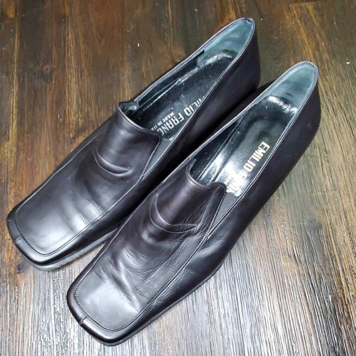Emilio Franco Black Striped Slip On Loafers Mens Emilio Franco Dark Brown Printed Suede Shoes NEW | eBay main image 2