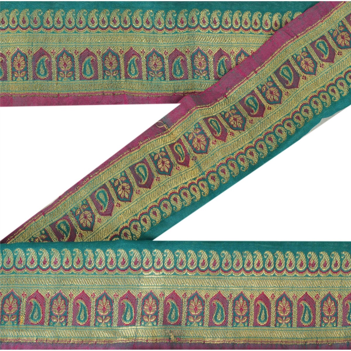 Sanskriti Vintage 1 Yd Trim Green Sari Border 2