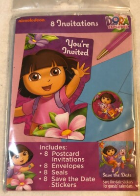 DORA THE EXPLORER BIRTHDAY PARTY INVITATIONS YOU'RE INVITED   8   EACH