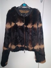 Roberto Cavalli Rabbit Fur 100% Genuine Long Rabbit Fur Woman Jacket