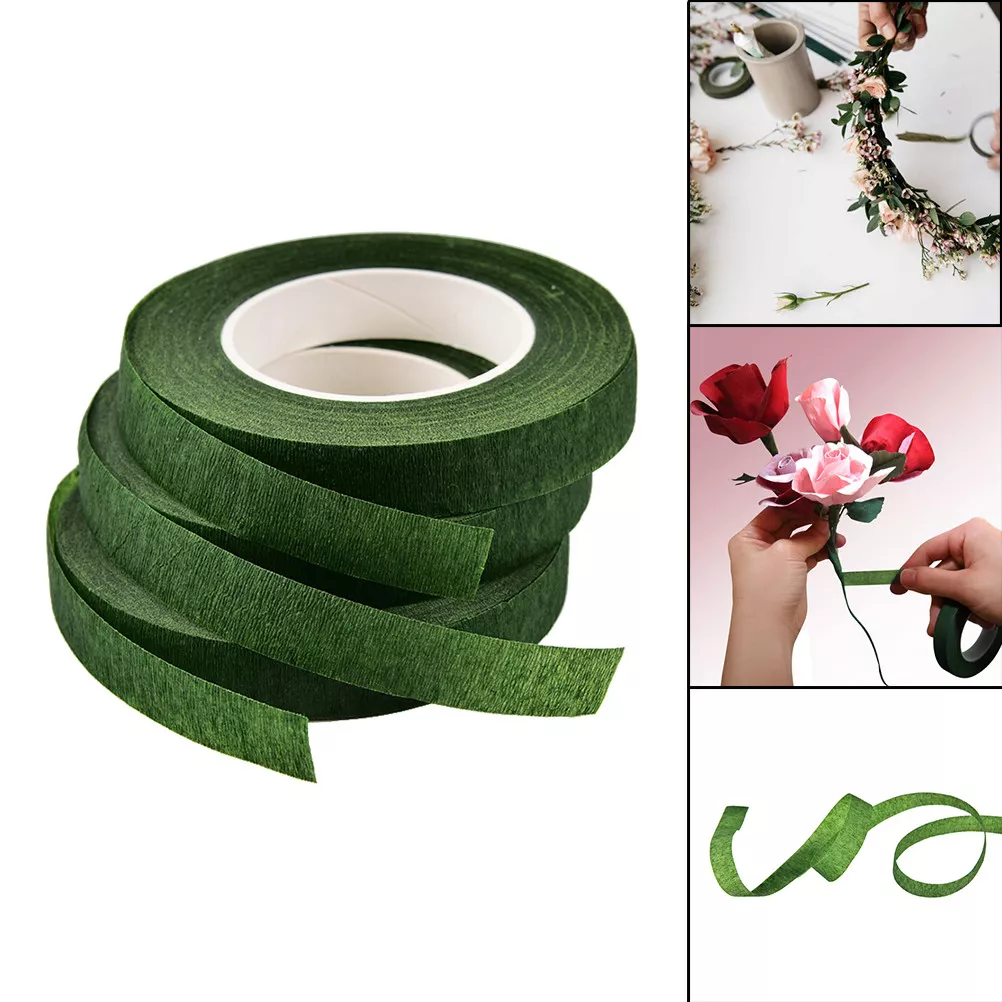 Durable Rolls Waterproof Green Florist Stem Elastic Tape Floral Flower 12US