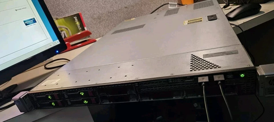 HP DL360E G8 Gen8  1U 2x E5-2440 2.4GHz 12-Core 32GB RAM 2x10Gb Eth w/Rails SSDs - Image 2 of 2