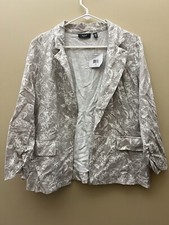 113 Ella Rafaella Casual Blazer Coat Women  s size Medium White/ Beige New