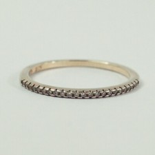 Sterling Silver 1.5 mm Thin Stackable CZ Row Ring Size 9