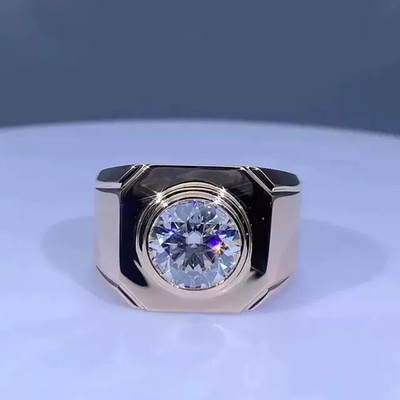 8MM Round Lab Created Diamond Solitaire Engagement Ring 14k Yellow Gold Plated