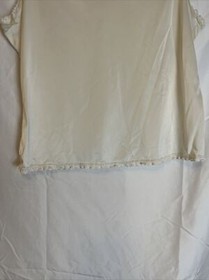 Vintage Vanity Fair Ivory Slip Top with Lace Trim Size 36 Small Tear