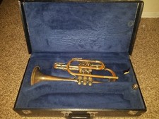 Cornt Vintage Holton Collegiate Cornet 374462 W/ Case Holton Elkhorn Mouthpiece