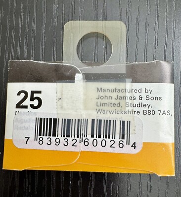 Jrニードルズ様オーダー John James & Sons 25 Needles Betweens Size 10 L4311 England