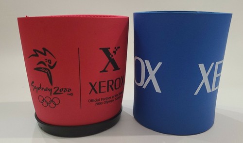 XEROX Copier Sydney 2000 Olympic Koozie red Coozie blue Generic logo lot of 2 - Picture 2 of 12