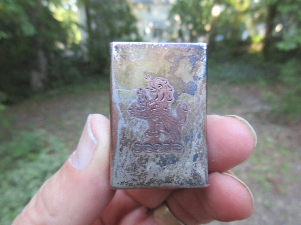 Antique English Silver Lion Match Case with Crossed Keys Antique English Silver Lion Match Case with Crossed Keys