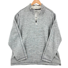 Eddie Bauer Men's Gray Cotton Long Sleeve 1/4 Zip Pullover Sweatshirt Size 2XL