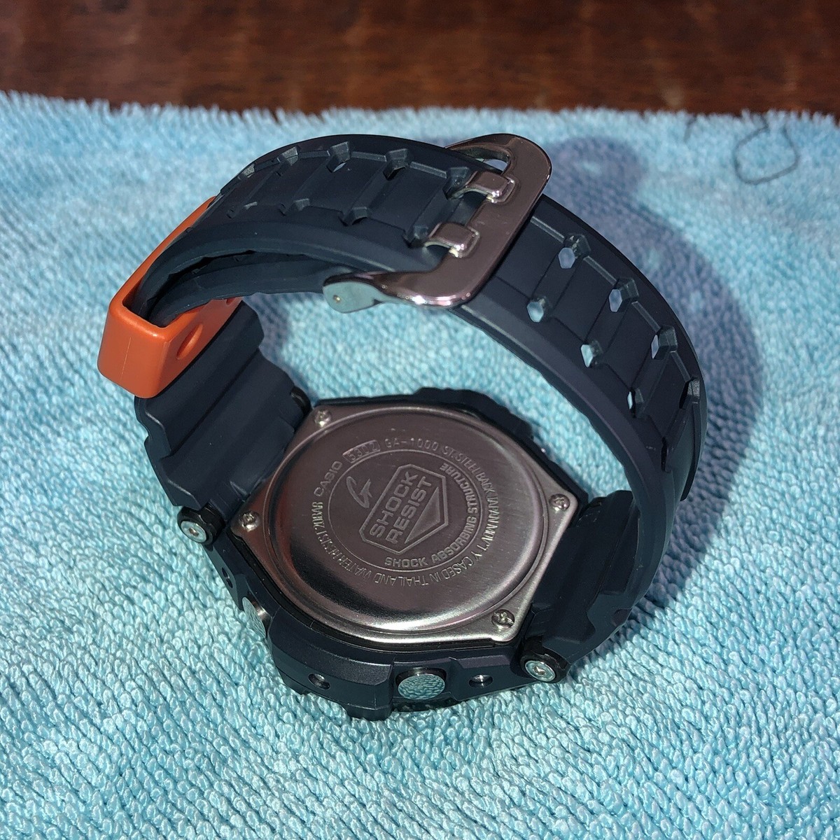Casio G-shock 5302 GA-1000 200M Twin Sensor Navy w/Orange Accents