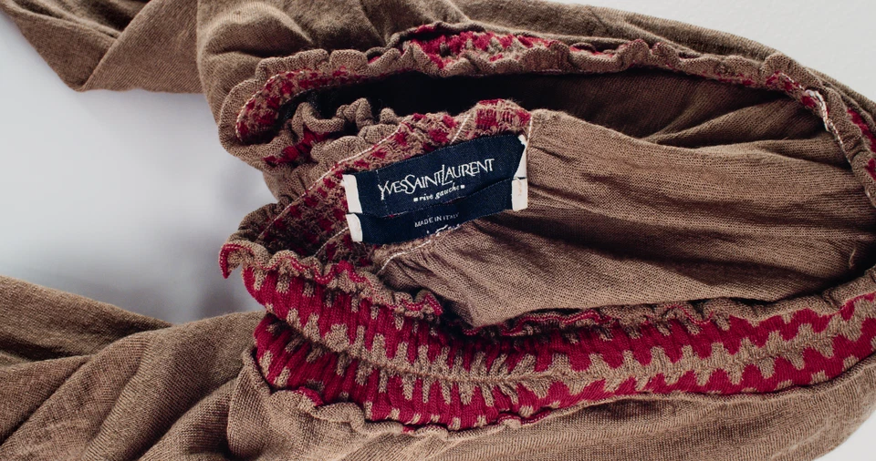 Top campesino Yves Saint Laurent Rive Gauche bordado años 90 S RARO de colección Foto 2 de 4