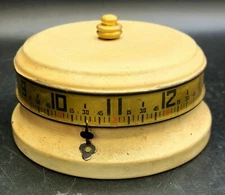 Vintage LUX "Mystery" Rotary Tape Measure Desk Clock - Just Serviced !!