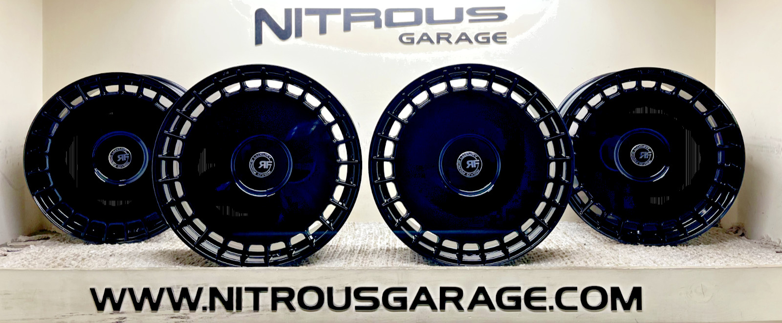 22 BLACK STAGGERED CONCAVE RF30 MESH WHEELS FOR ROLLS ROYCE GHOST WRAITH DAWN