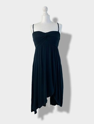 Free People ärmelloses Sommerkleid schwarz Gr. S M oder L Jersey Strick Herzausschnitt