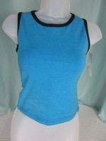 Kos-usa Tank Top Small Blue Sparkle Cotton Blend Spandex Kos-usa Tank Top Small Blue Sparkle Cotton Blend Spandex