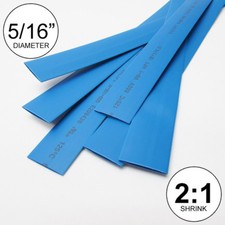 5/16" ID Blue Heat Shrink Tube 2:1 ratio wrap 5x24" 10 ft inch/feet/to 8mm
