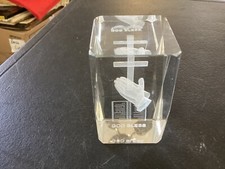 God Bless Praying Hands & Bible Laser Etched Crystal Glass Prism / Paperweight