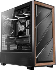 Flux Wood, 5 X PWM Fans Included, High-Airflow Front Panel with Walnut Wood, Typ