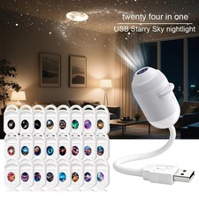 USB Starry Sky Projection Light Car Interior Galaxy Atmosphere Lamp 24 Slices