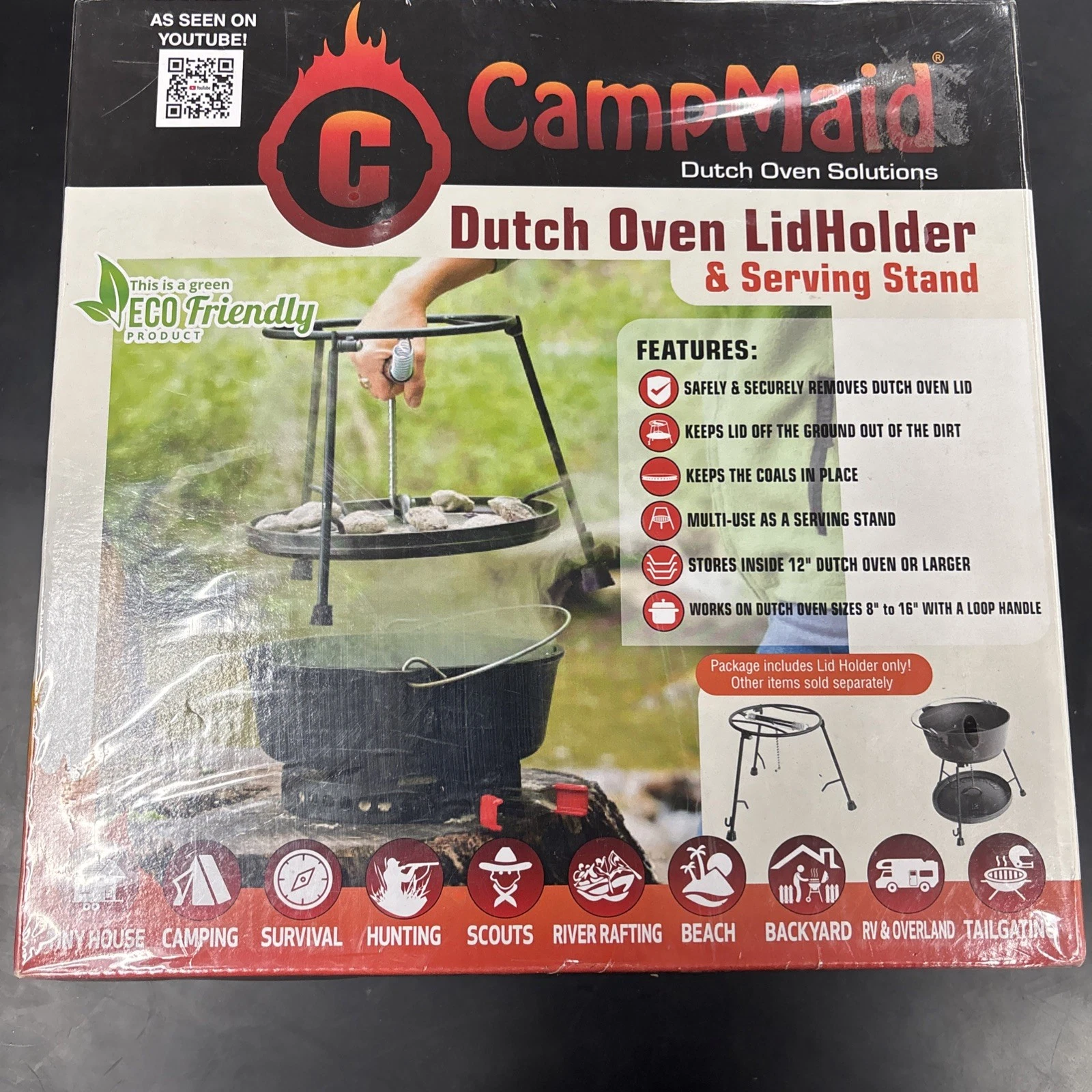 Dutch Oven Lid & Pot Holder by CampMaid Camping Cooking Tool Portable
