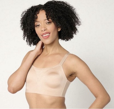 Breezies Invisible Comfort Wirefree Contour Bra Plus Size 1X Sunbeige A656726