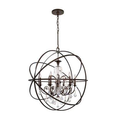 Crystorama Lighting Group 9219-CL-MWP Solaris 6 Light 40''W - Bronze