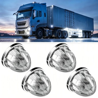 4x LED Watermelon Lights White Truck Trailer Flash Mount Side Marker Light 12V