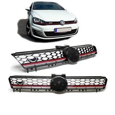 Kühlergrill Grill Schwarz Glanz Leiste Rot passt für VW Golf 7 VII nicht GTI