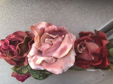 Faux Velvet Roses Flowers As Is Craft Sewing Dolls Decorate