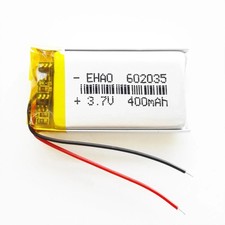 3.7V 400mAh LiPo Rechargeable Battery 602035 For MP3 Bluetooth Speaker Camera