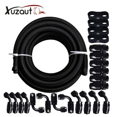 6AN 8AN 10AN 10FT 20FT CPE Braided Nylon Fuel Line Kit Hose end Fittings