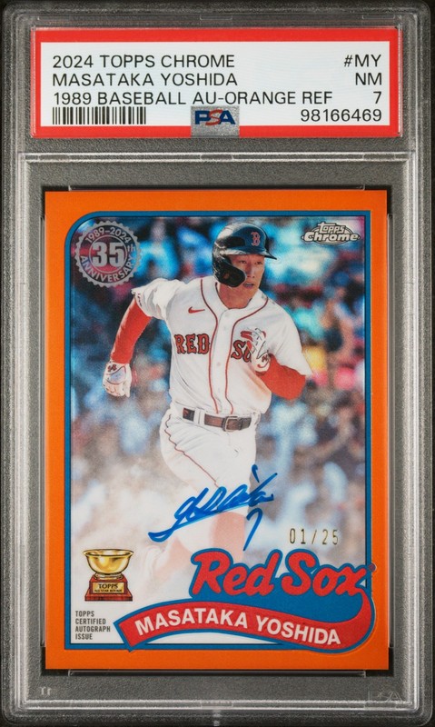 2024 TOPPS CHROME 1989 BASEBALL AUTO MASATAKA YOSHIDA 1/25 PSA 7