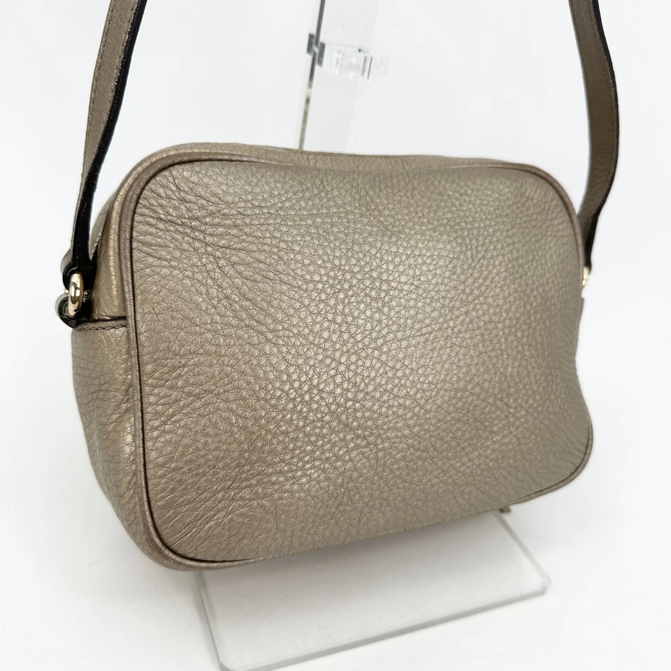 GUCCI Soho Disco Leather Crossbody Shoulder Bag Metallic Gold 308364 Authentic - Image 3 of 4