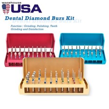 Dental Diamond Burs Drill Disinfection Bur Block High Speed Handpiece -30Pcs/Set