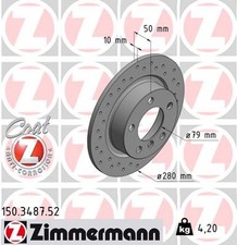 2x ZIMMERMANN Bremsscheibe SPORT Z 150.3487.52 für MINI PACEMAN R60 R61 Cooper