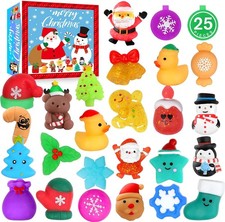 LIAM AVA Christmas Squishy Toys, 25 PCS Mochi Squishies Bulk Toy for Girls Boys