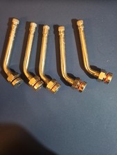 5 Heavy Duty Brass Clamp-in Metal Tire Valve Stems 60 Degree Angled...