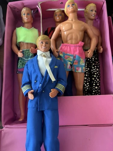 Vintage Mattel  Ken Fashion Dolls Lot of 5 with Removable Clothes