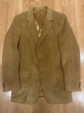 Vintage L-Bar-H Western Corduroy Sport Coat Blazer Tan Western USA Made 38R