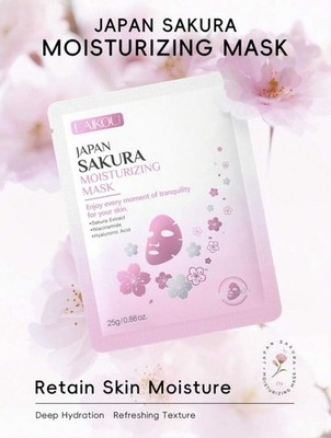LAIKOU Sakura Face Mask, Moisturizing Tender Skin Sheet Masks (1 Mask)