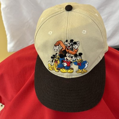 Goofy's Hat Co. Disney Snapback Hat Mickey Goofy Donald Pluto Beige Black Adult