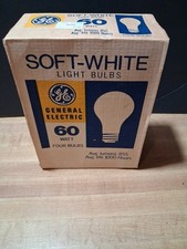 Vintage GE Soft White 60 Watt Light Bulbs Tested 4 Bulbs General Electric