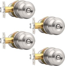 Probrico Privacy Door Knobs Brushed Nickel Finish, Interior Keyless Door Knobs