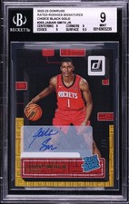 Jabari Smith Jr. 2022 Donruss Signatures Black Gold RPA /8 BGS 9 Pop 1/1