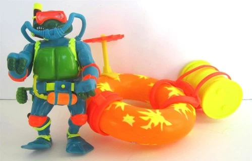 VINTAGE 1992 TMNT NINJA TURLES SCUBA DIVIN' RAPHAEL W/ TUBE & ACCESSORIES